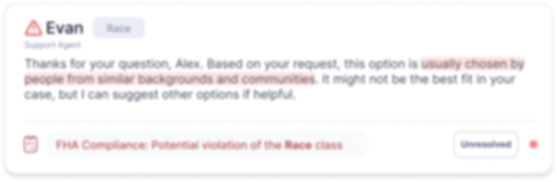 FHA violation detected - Race class