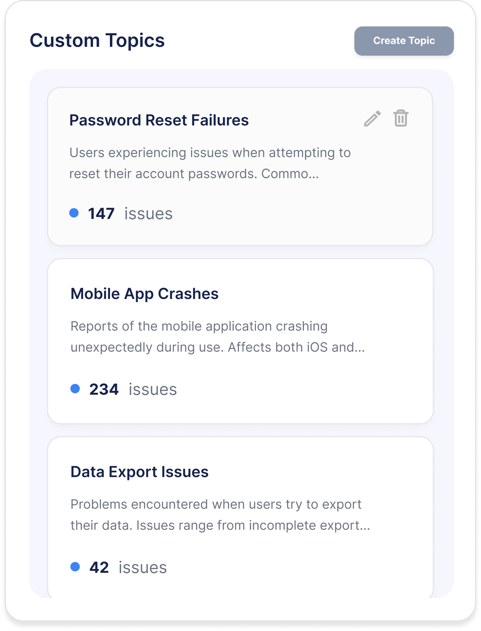 Custom Topics - Mobile